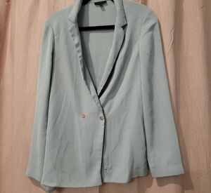 Topshop Double-Button Pastel Mint Blazer